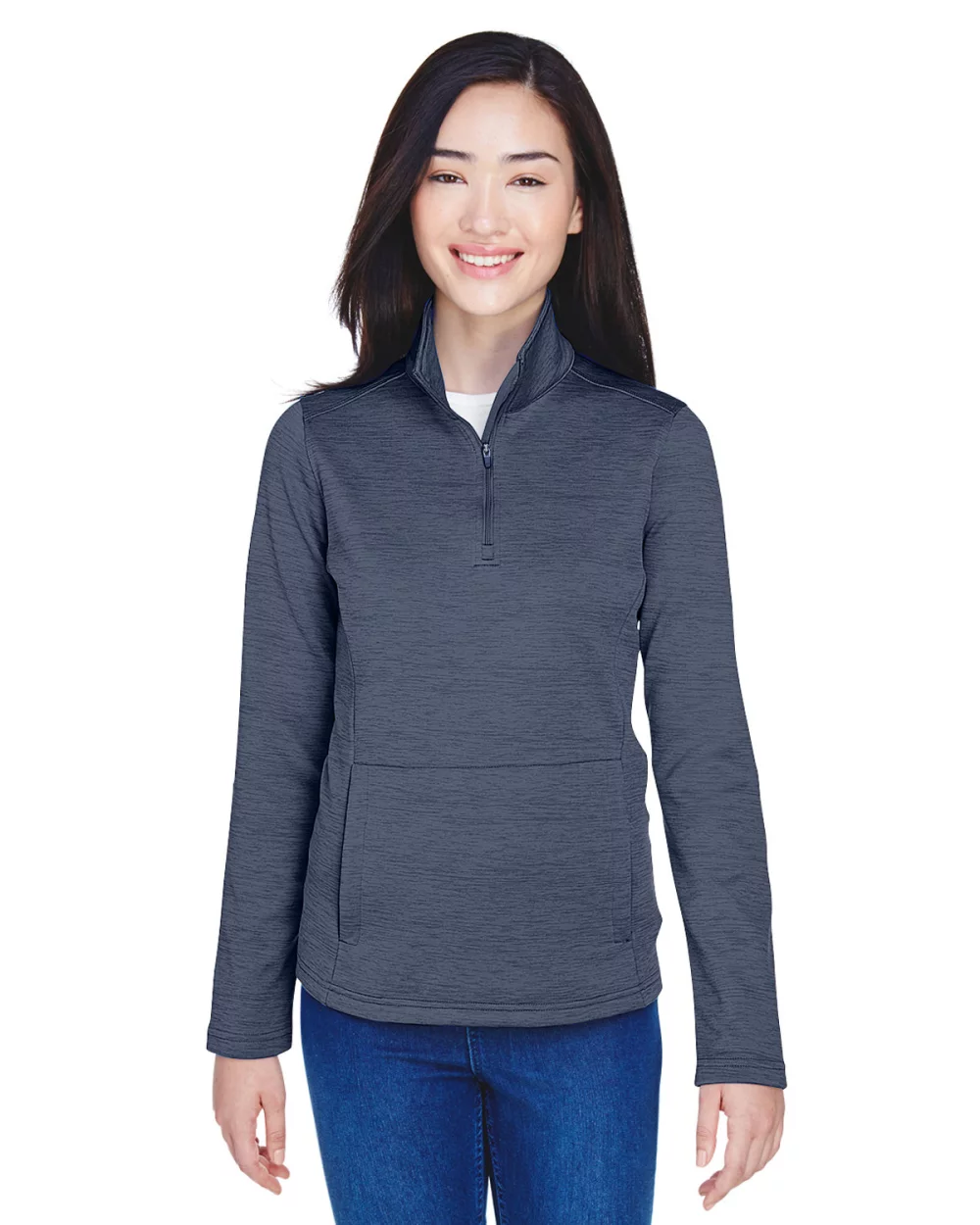 DEVON AND JONES Ladies' Newbury M?lange Fleece Quarter-Zip