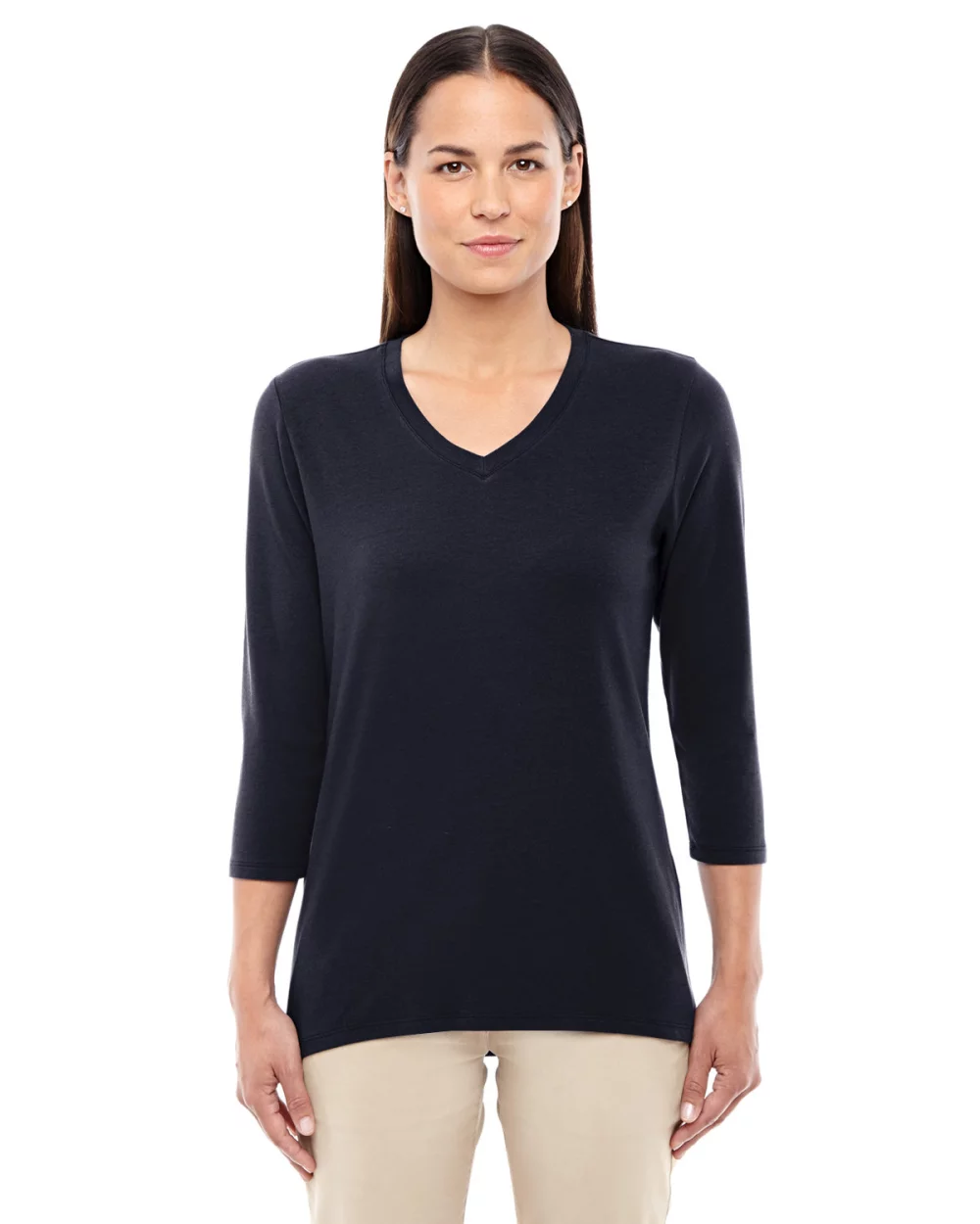 DEVON AND JONES Ladies' Perfect Fit™ Bracelet-Length V-Neck Top