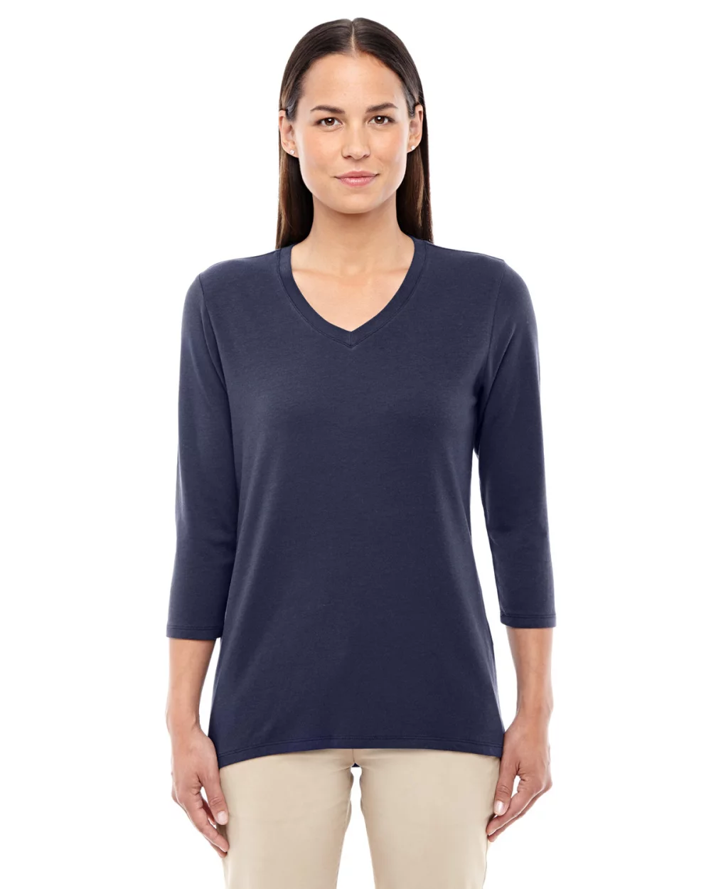 DEVON AND JONES Ladies' Perfect Fit™ Bracelet-Length V-Neck Top