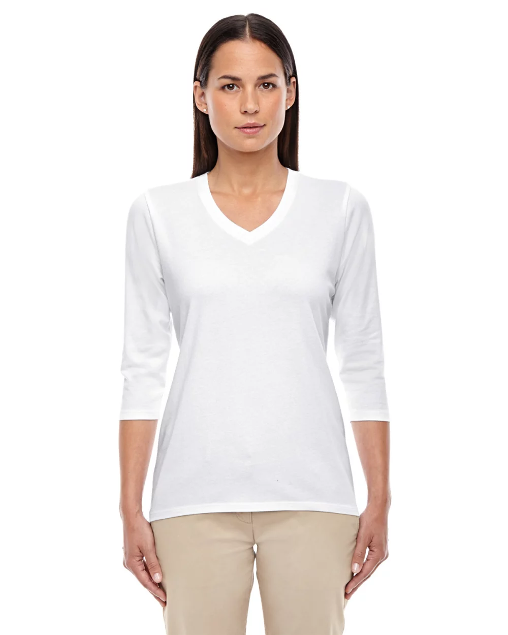 DEVON AND JONES Ladies' Perfect Fit™ Bracelet-Length V-Neck Top
