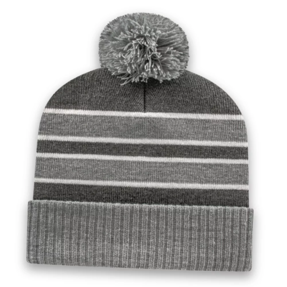 Bonnet tricoté à double rayure avec bord côtelé