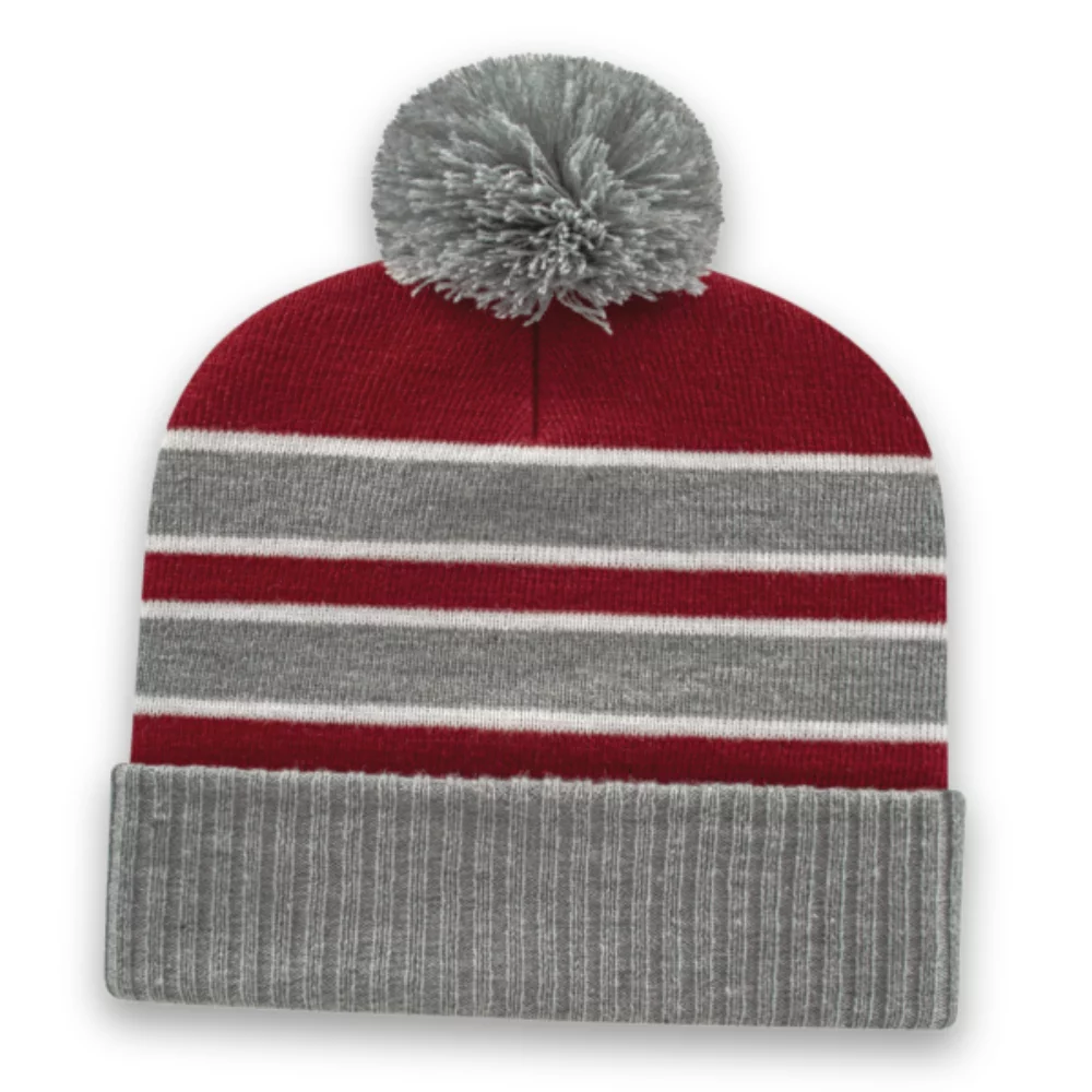 Bonnet tricoté à double rayure avec bord côtelé