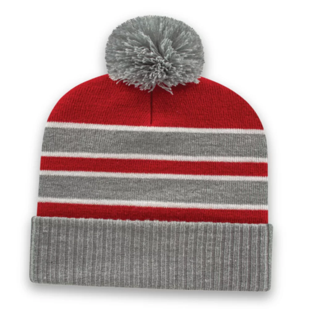Bonnet tricoté à double rayure avec bord côtelé