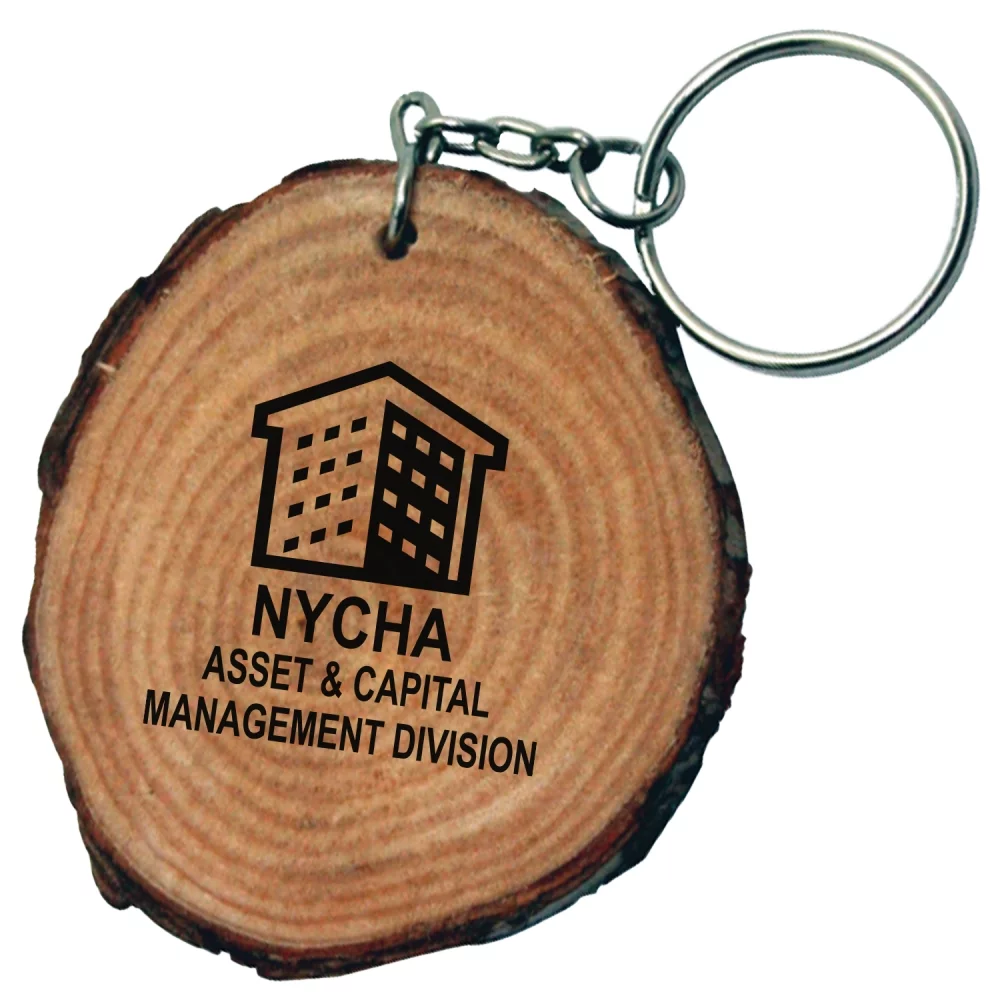 Porte-clés en bois naturel