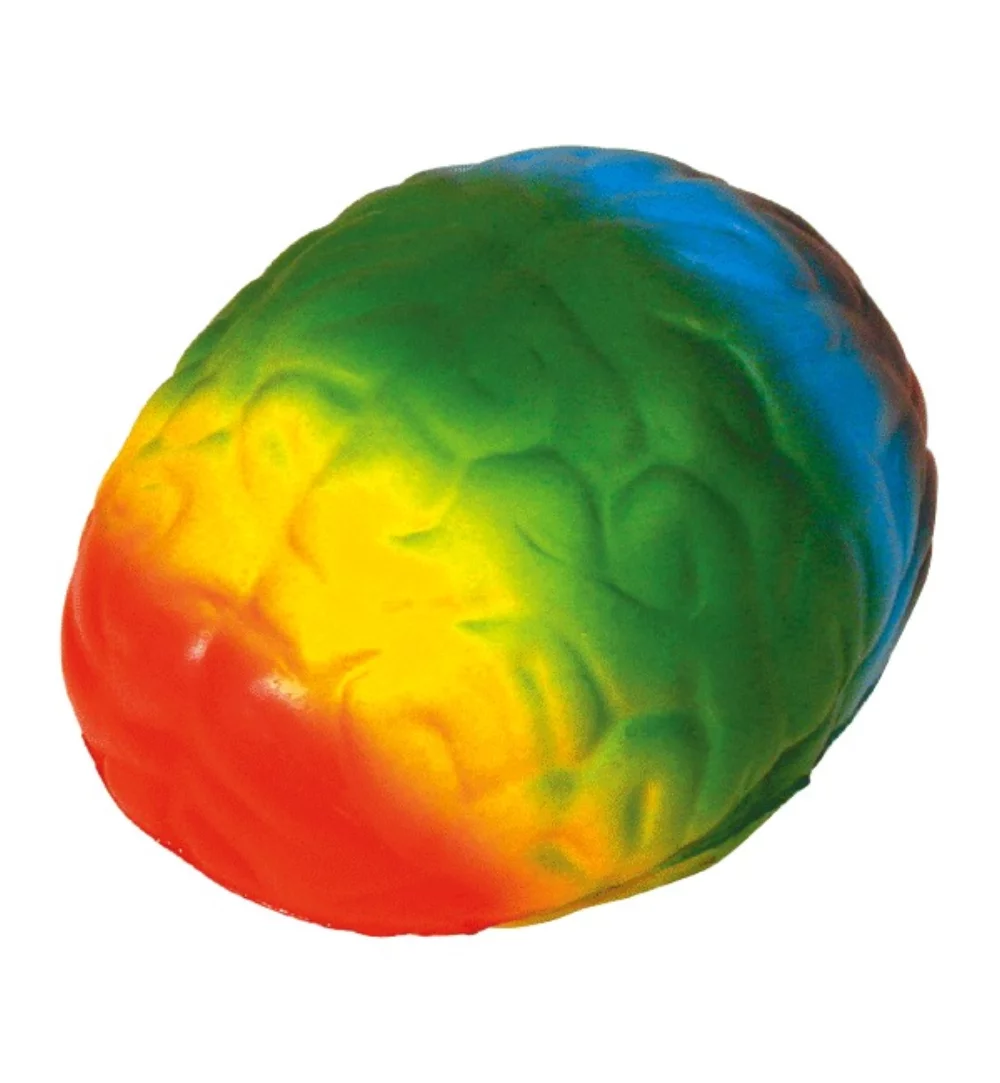 Soulage-stress cerveau arc-en-ciel