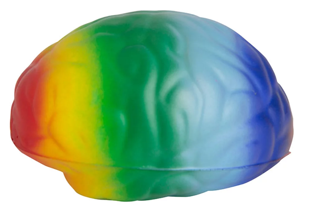 Soulage-stress cerveau arc-en-ciel