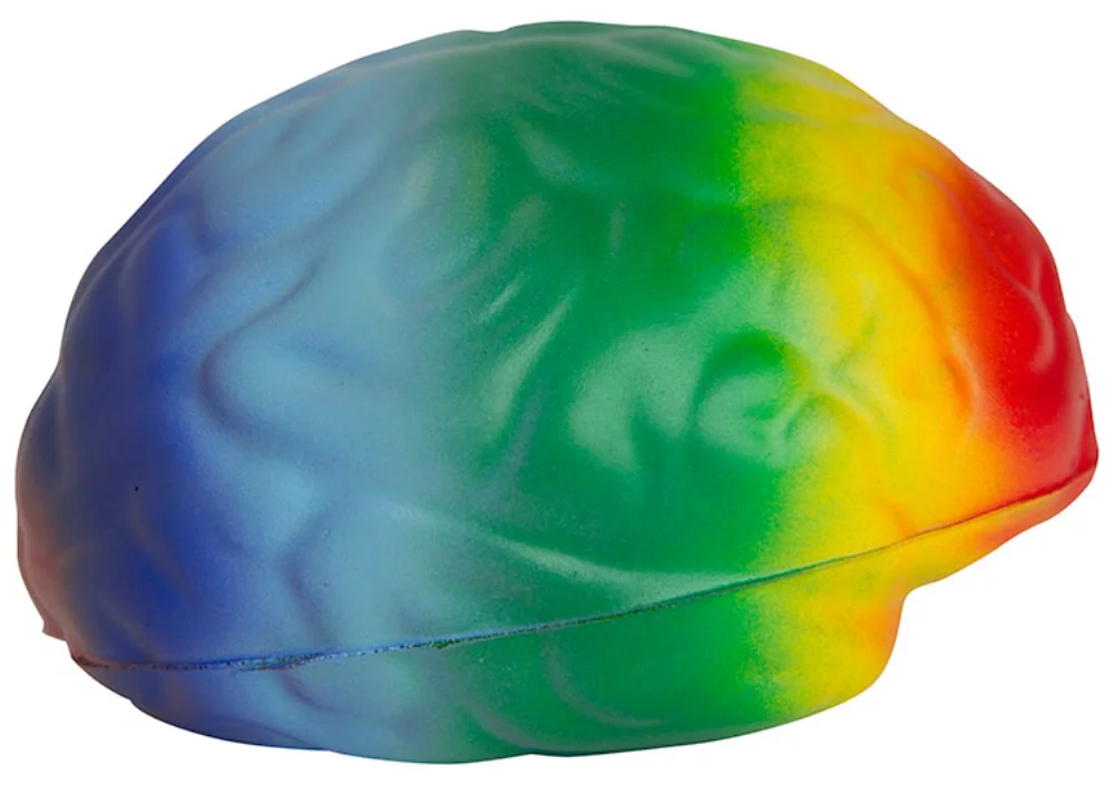 Soulage-stress cerveau arc-en-ciel
