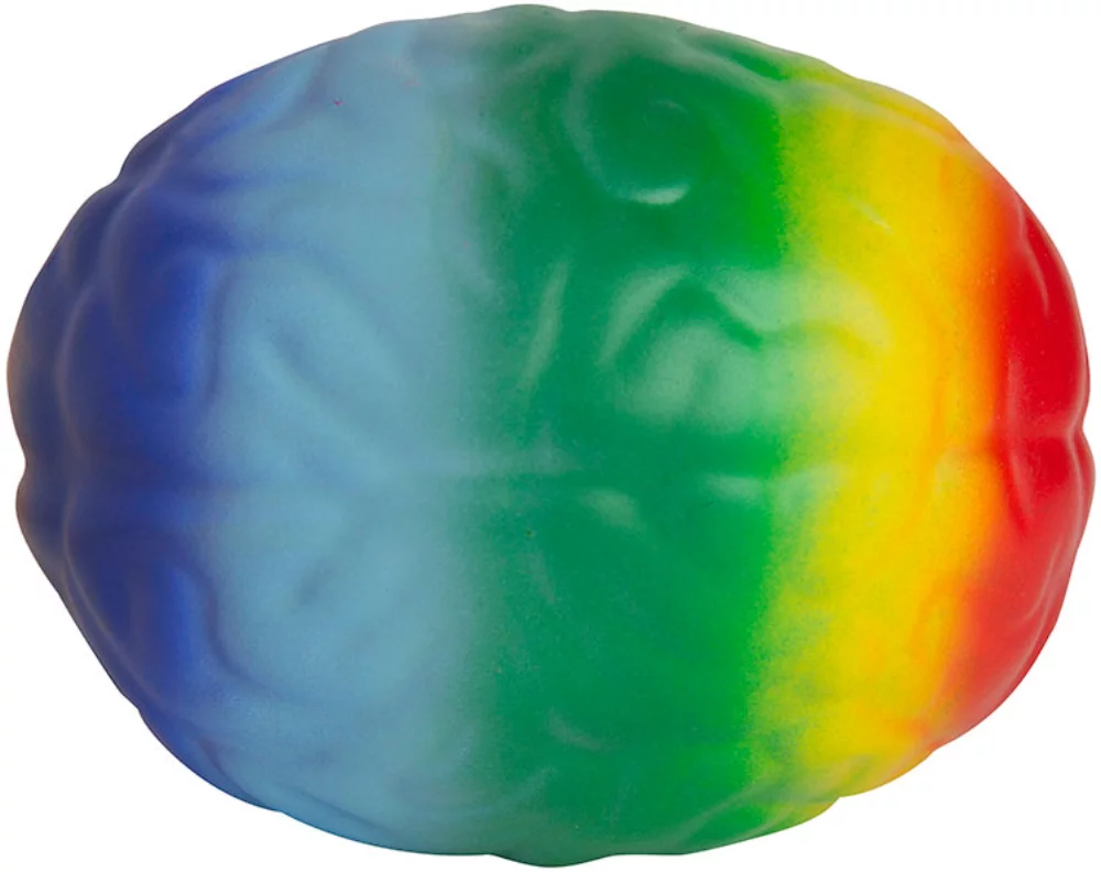 Soulage-stress cerveau arc-en-ciel