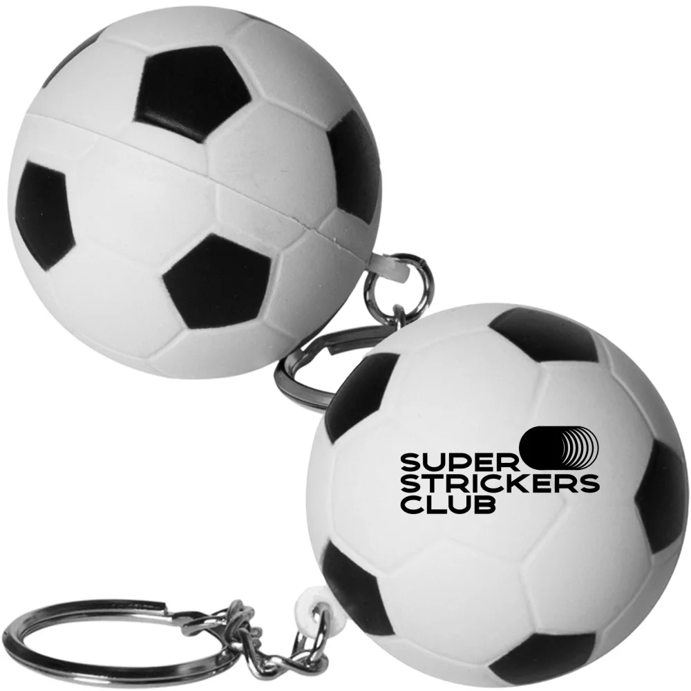 Porte-clés en forme de ballon de soccer anti-stress
