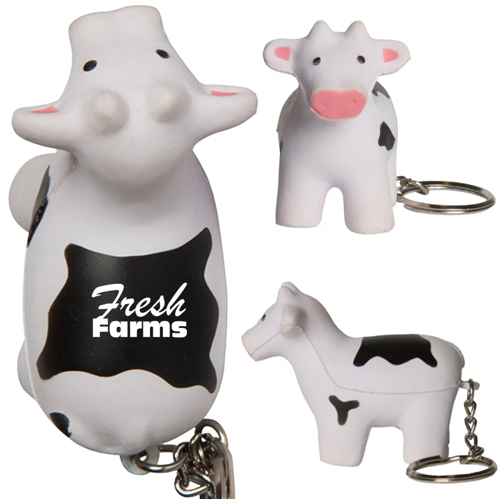 Porte-clés en forme de vache anti-stress
