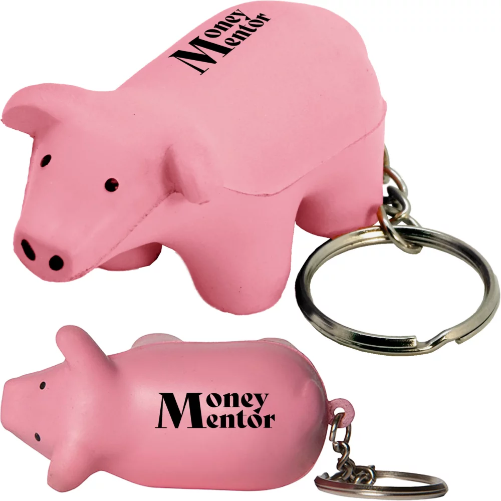Porte-clés cochon anti-stress