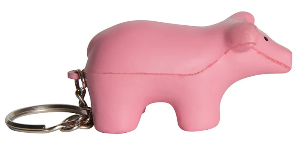 Porte-clés cochon anti-stress