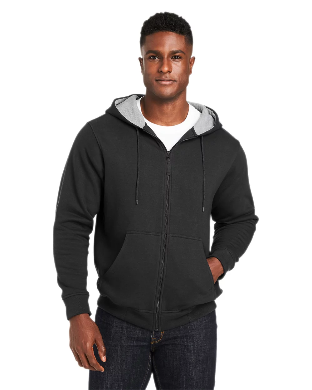 Sweat à capuche épais doublé Harriton pour homme en taille haute avec technologie ClimaBloc™
