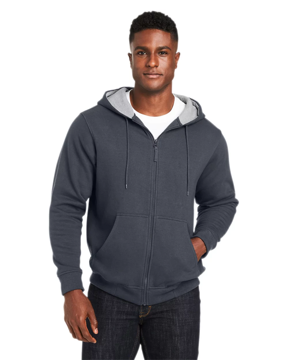 Sweat à capuche épais doublé Harriton pour homme en taille haute avec technologie ClimaBloc™