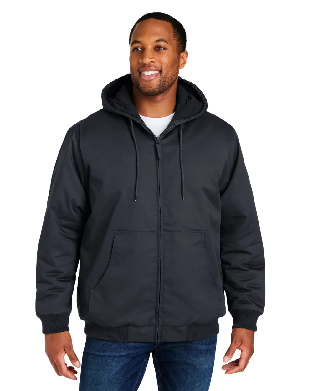 Veste à capuche zippée intégrale Harriton pour homme, grande taille, en tissu lourd ClimaBloc®.