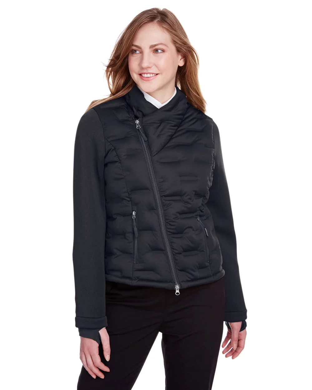 NORTH END Ladies' Loft Pioneer Hybrid Bomber Jacket