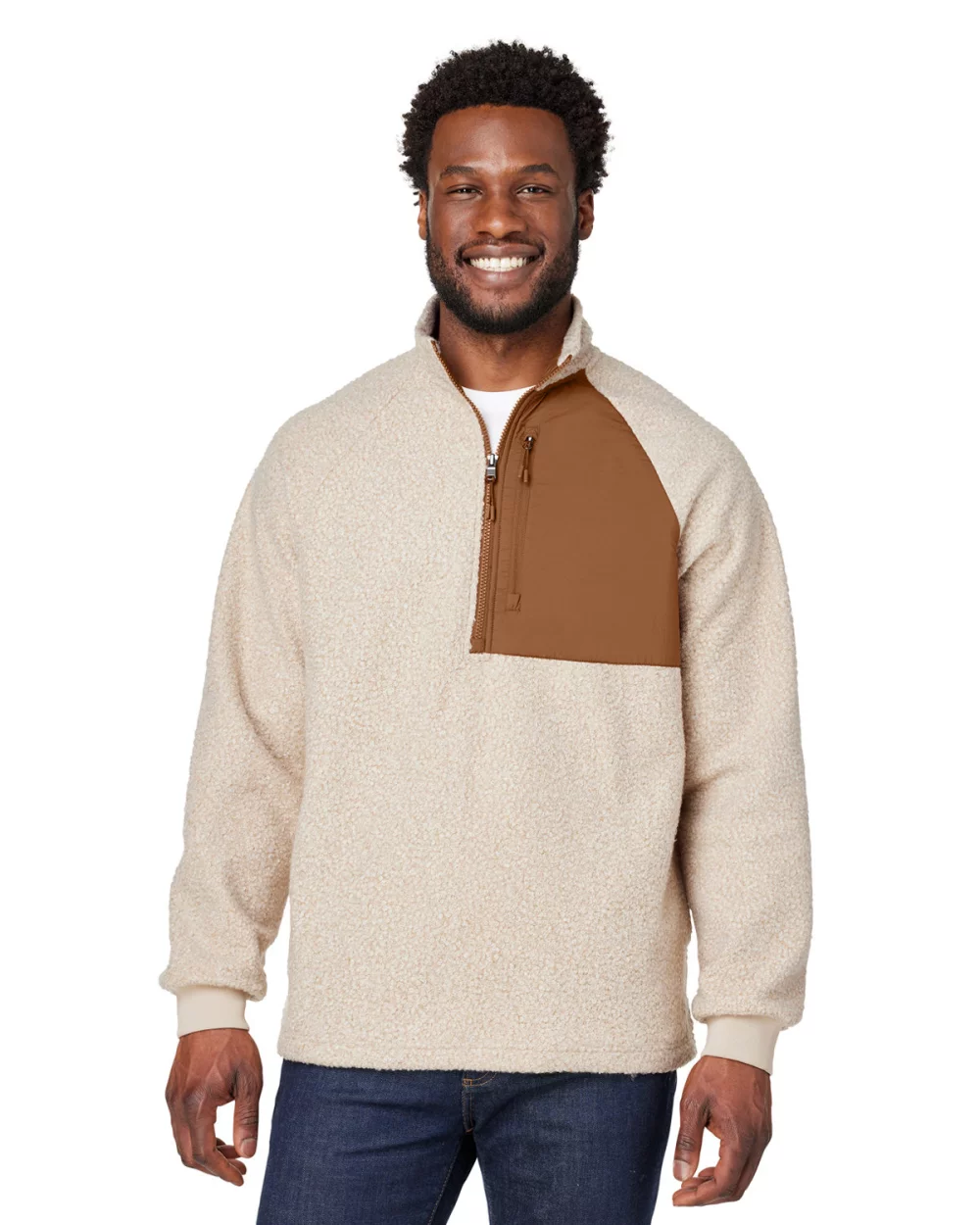 Pull à quart de zip en molleton pour homme NORTH END Aura