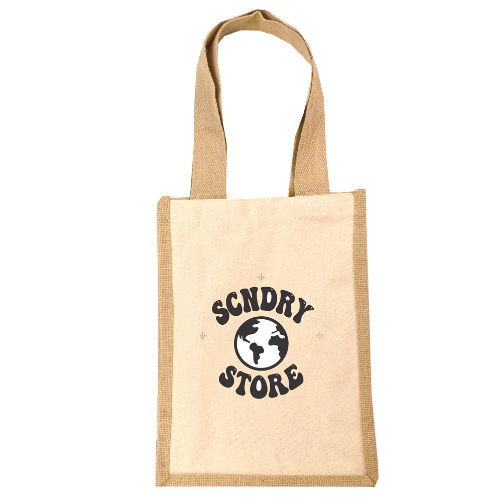Jute/Canvas Mini Tote