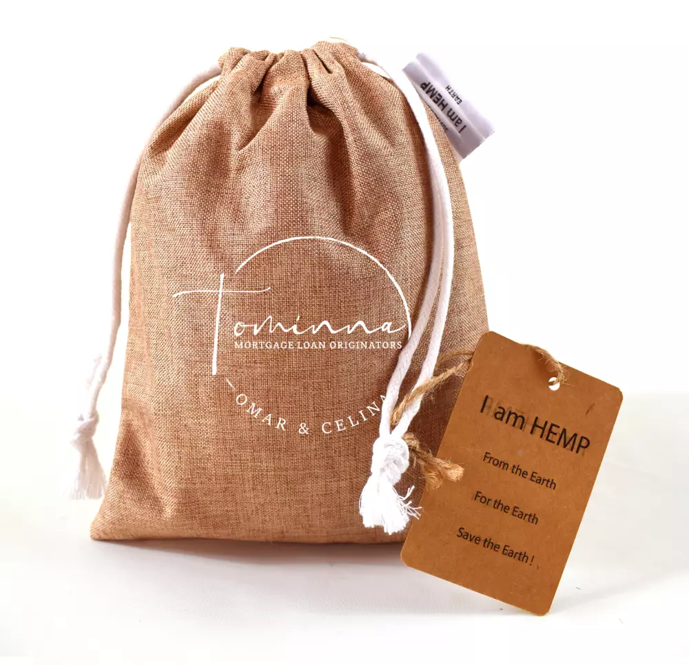 Pochette en chanvre à cordon