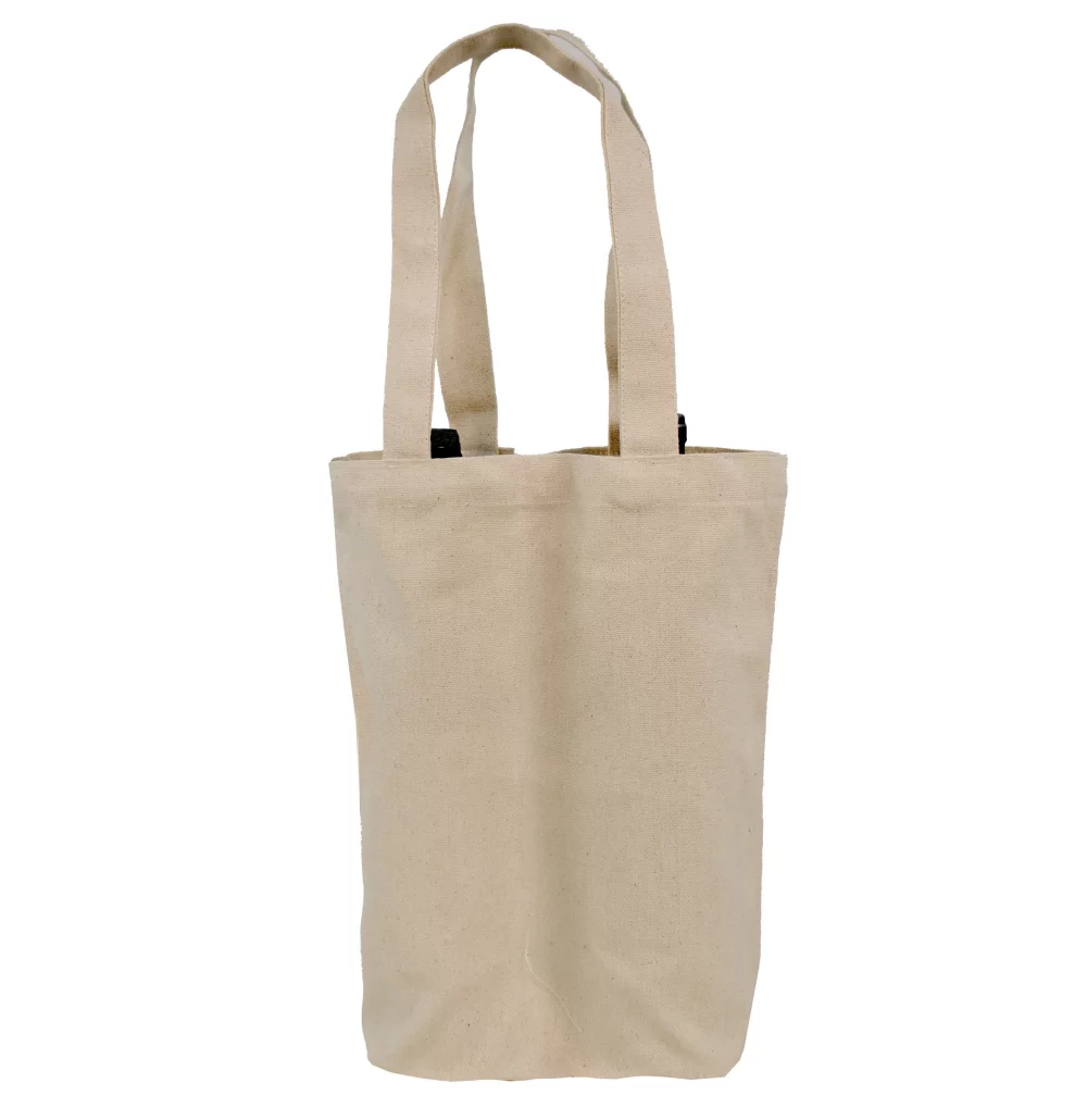 Certified Organic Cotton Double Bottle Wine Tote