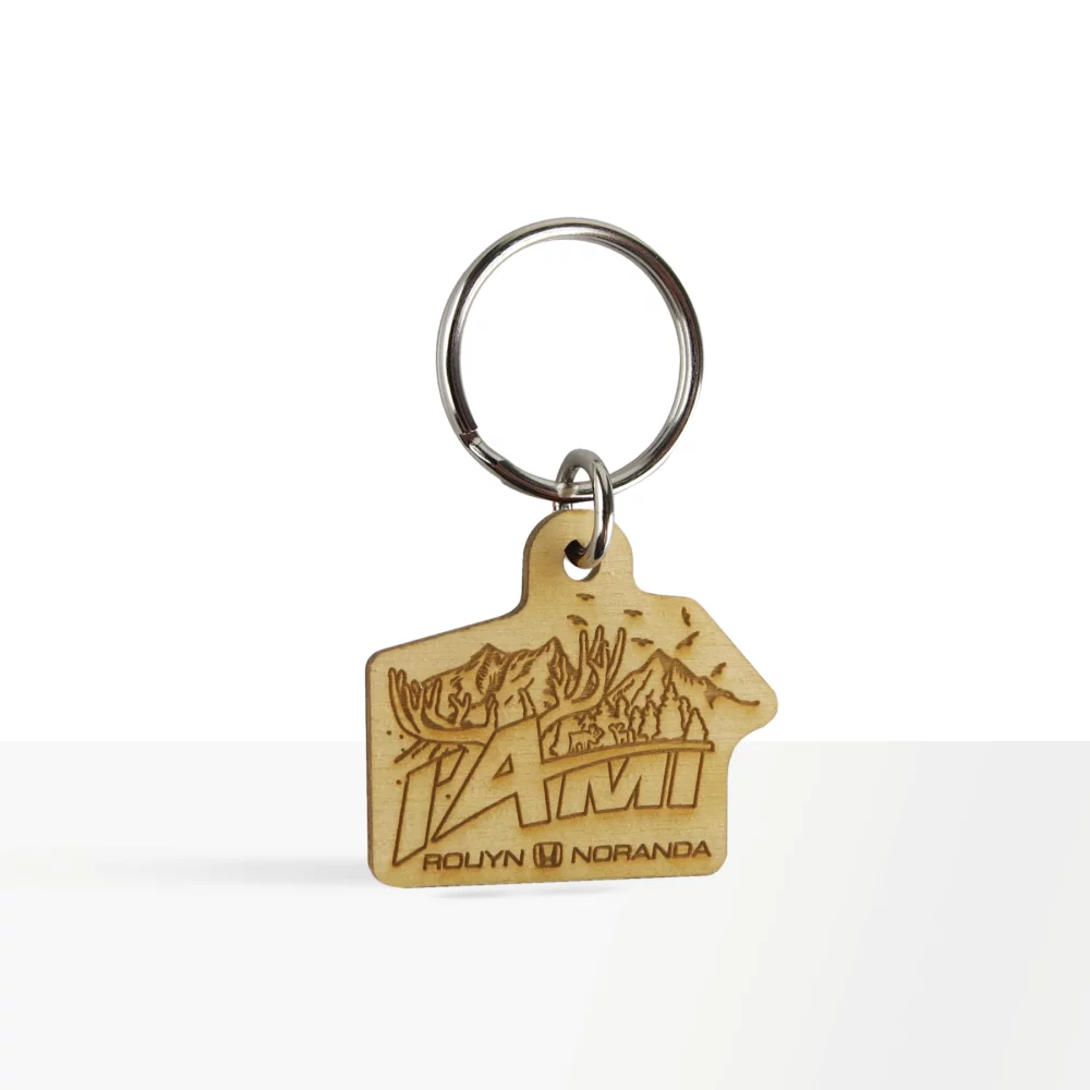 Porte-clés en bois de forme personnalisée