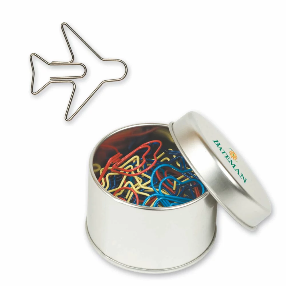 Clips promotionnels avec boîte en étain (assortiment de 35 clips)
