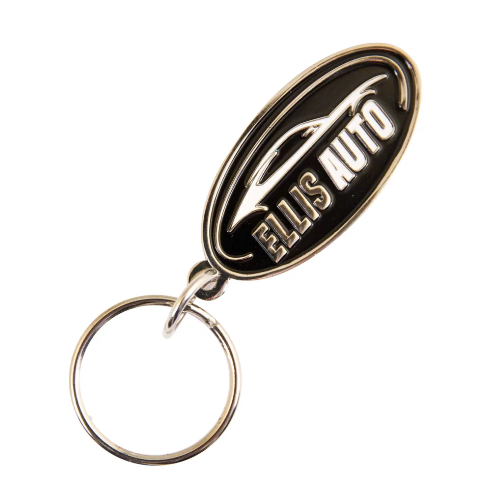 Porte-clés en émail doux frappé à froid en fer (1,25")