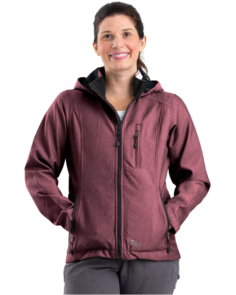 Berne Apparel Ladies' Hooded Softshell Jacket