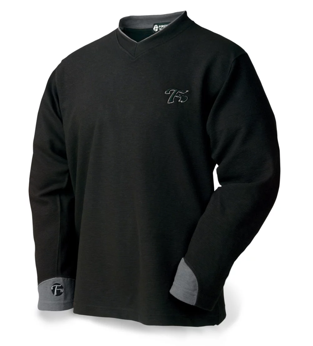 Men's Ottoman V-Neck Sweater w/Eclipse Sleeve Patch