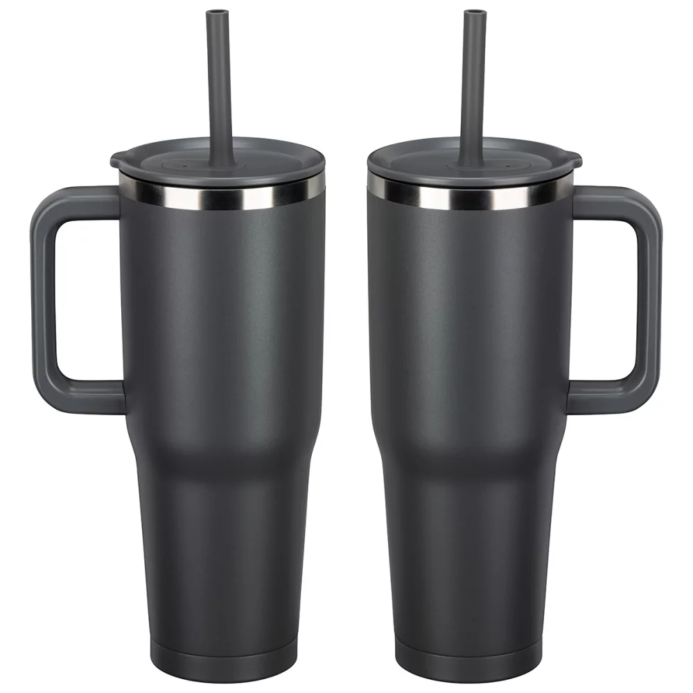 SENSO® Summit 40 oz Insulated Stainless Steel Travel Mug with Press-In Straw Lid