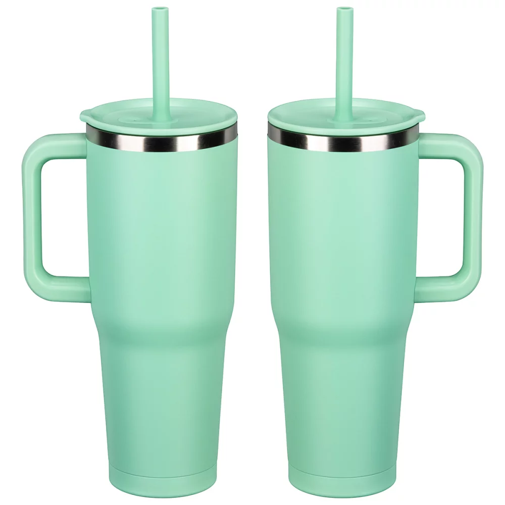 SENSO® Summit 40 oz Insulated Stainless Steel Travel Mug with Press-In Straw Lid