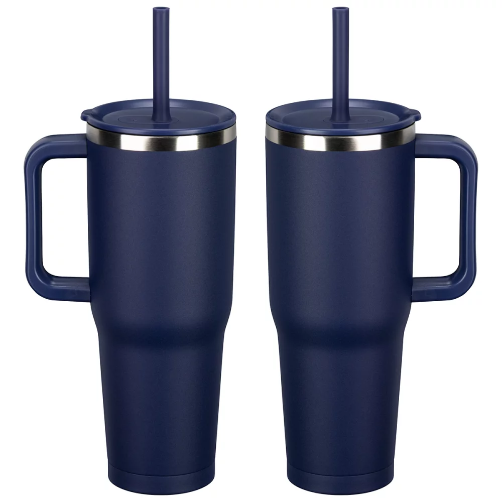 SENSO® Summit 40 oz Insulated Stainless Steel Travel Mug with Press-In Straw Lid