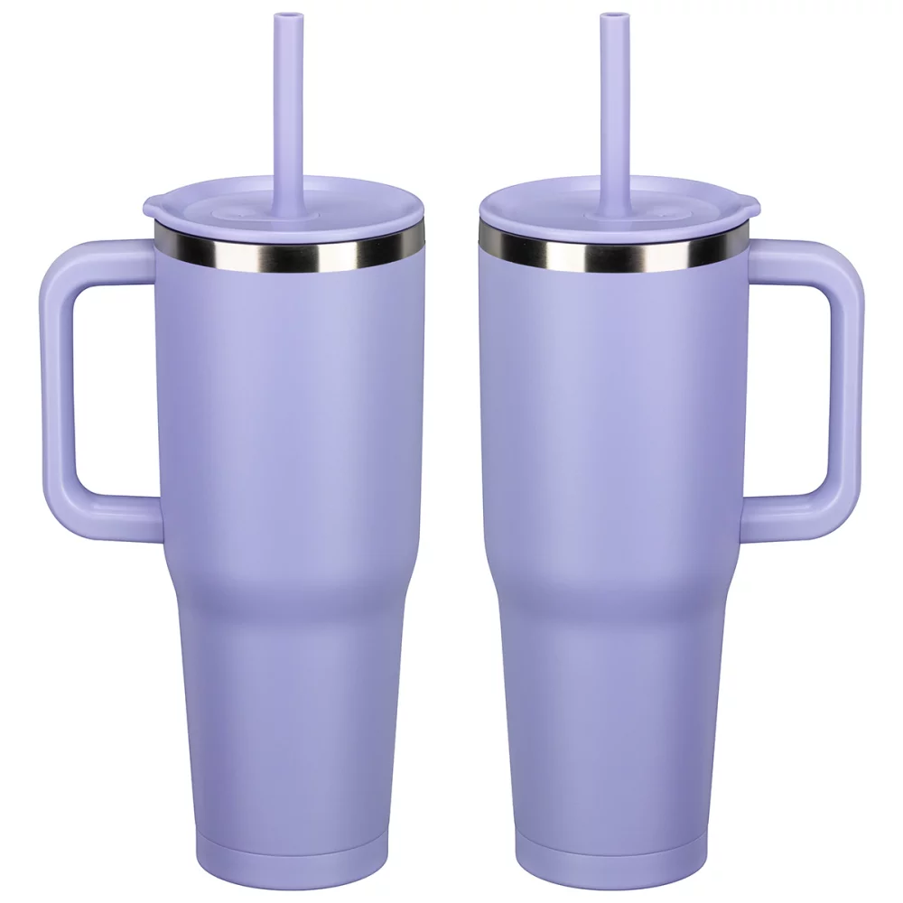 SENSO® Summit 40 oz Insulated Stainless Steel Travel Mug with Press-In Straw Lid