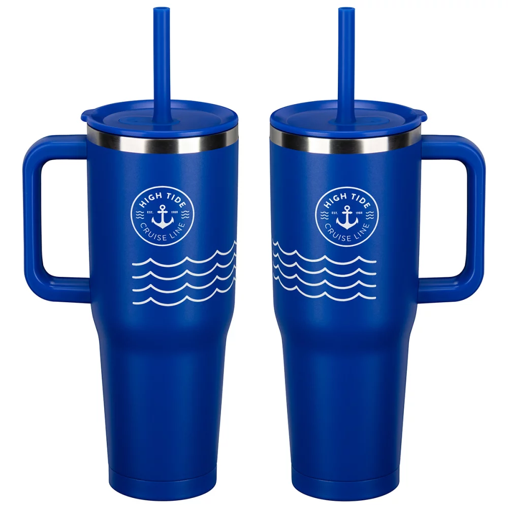 SENSO® Summit 40 oz Insulated Stainless Steel Travel Mug with Press-In Straw Lid