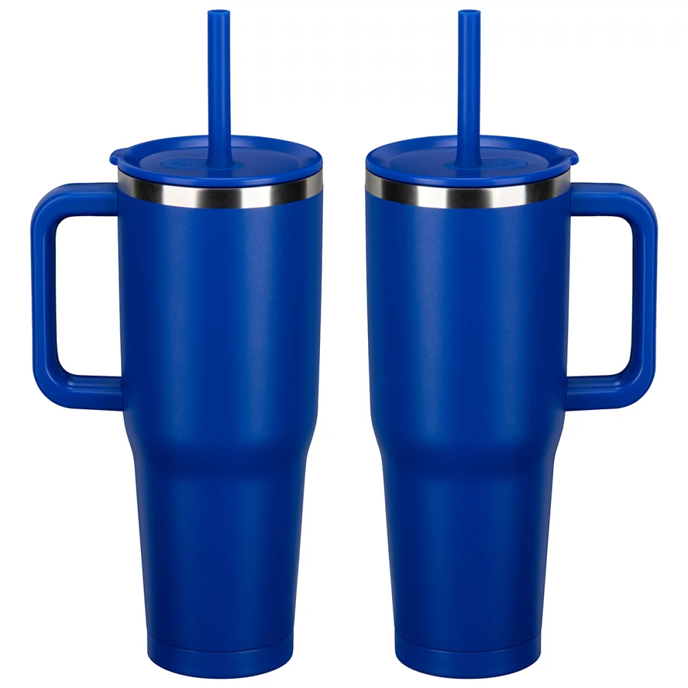 SENSO® Summit 40 oz Insulated Stainless Steel Travel Mug with Press-In Straw Lid