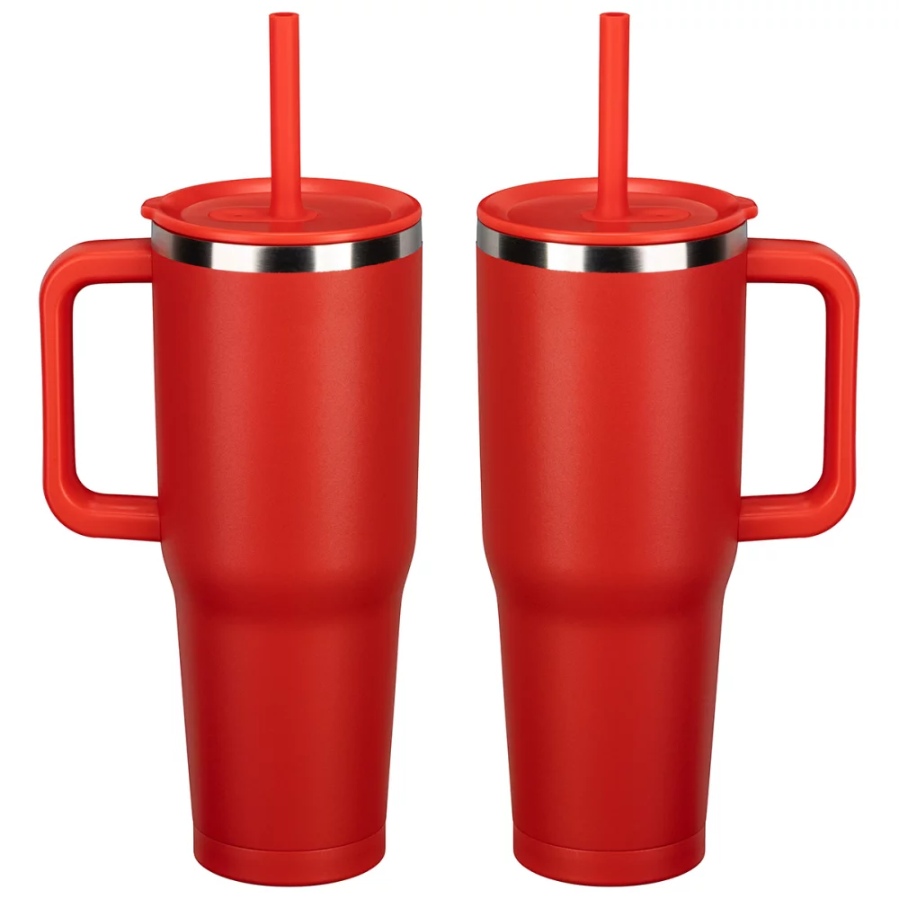 SENSO® Summit 40 oz Insulated Stainless Steel Travel Mug with Press-In Straw Lid