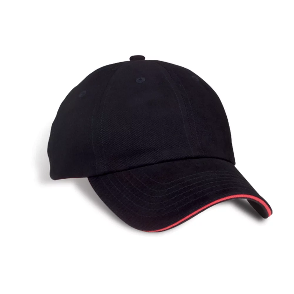 Casquette de luxe Birmingham non structurée avec visière contrastante.