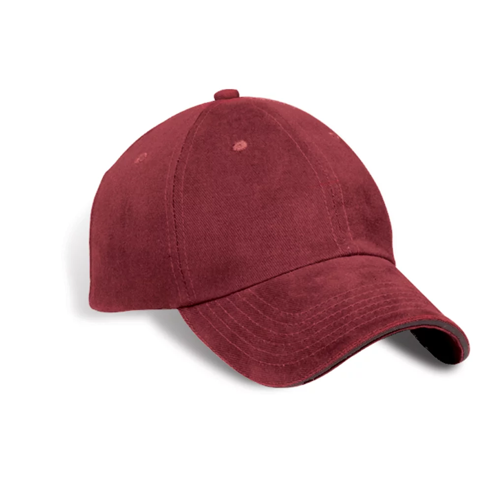 Casquette de luxe Birmingham non structurée avec visière contrastante.