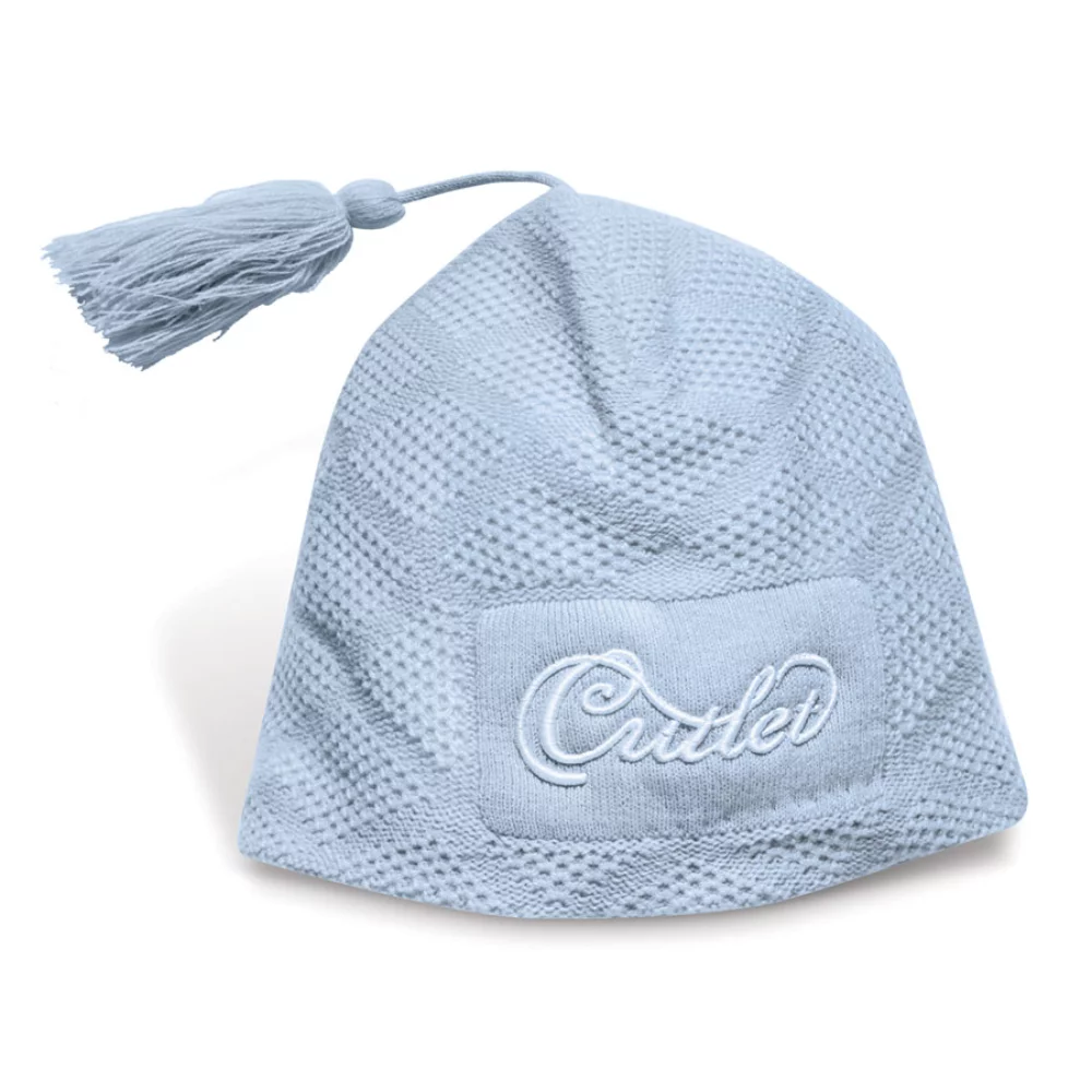 Bonnet tricoté en diamant Orel Pom Pom