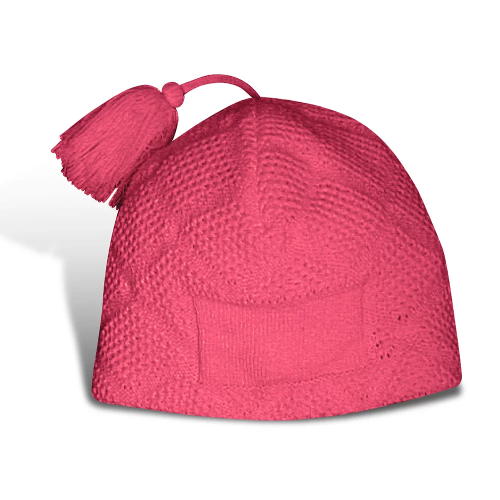 Bonnet tricoté en diamant Orel Pom Pom