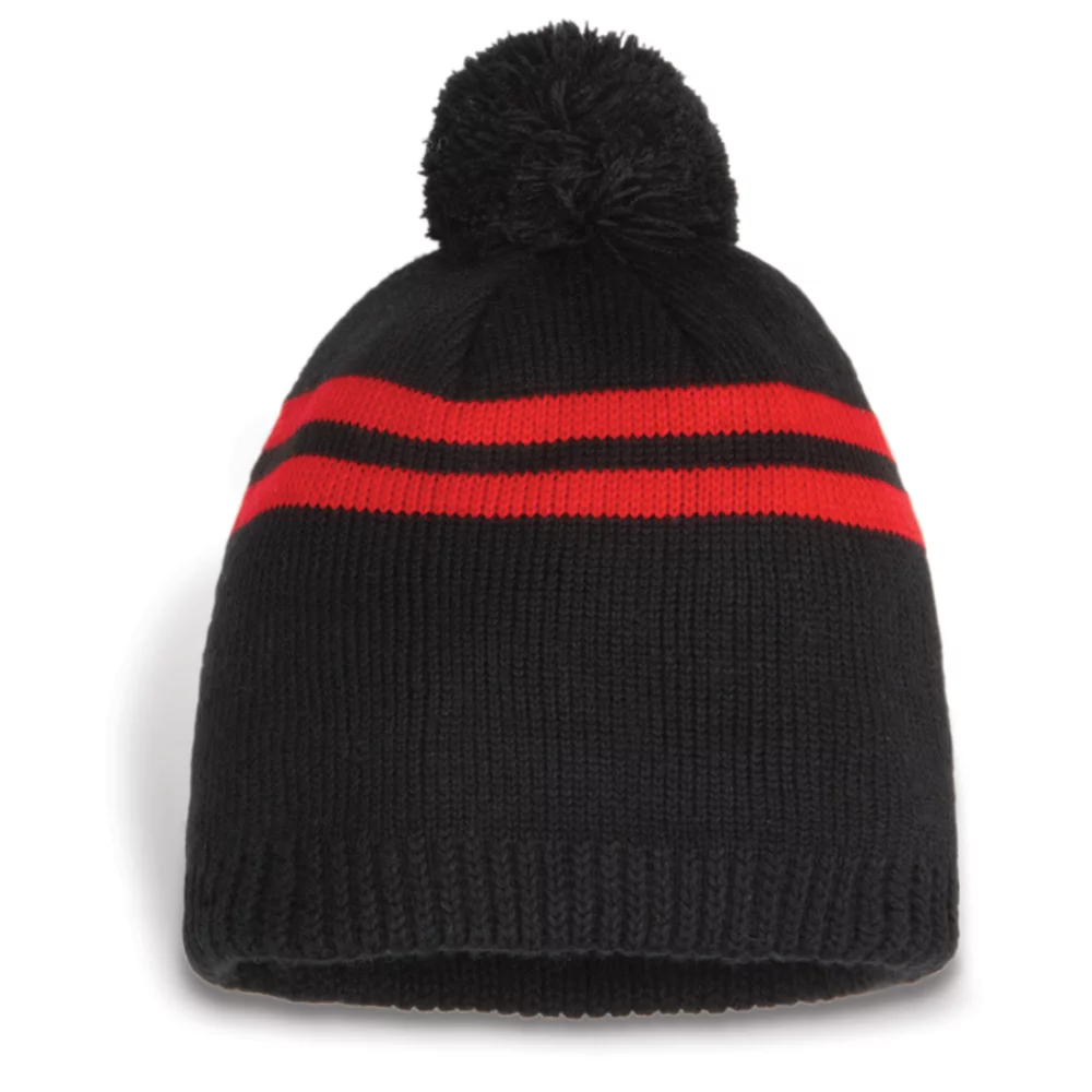 Bonnet à double rayures Ramea avec pompon