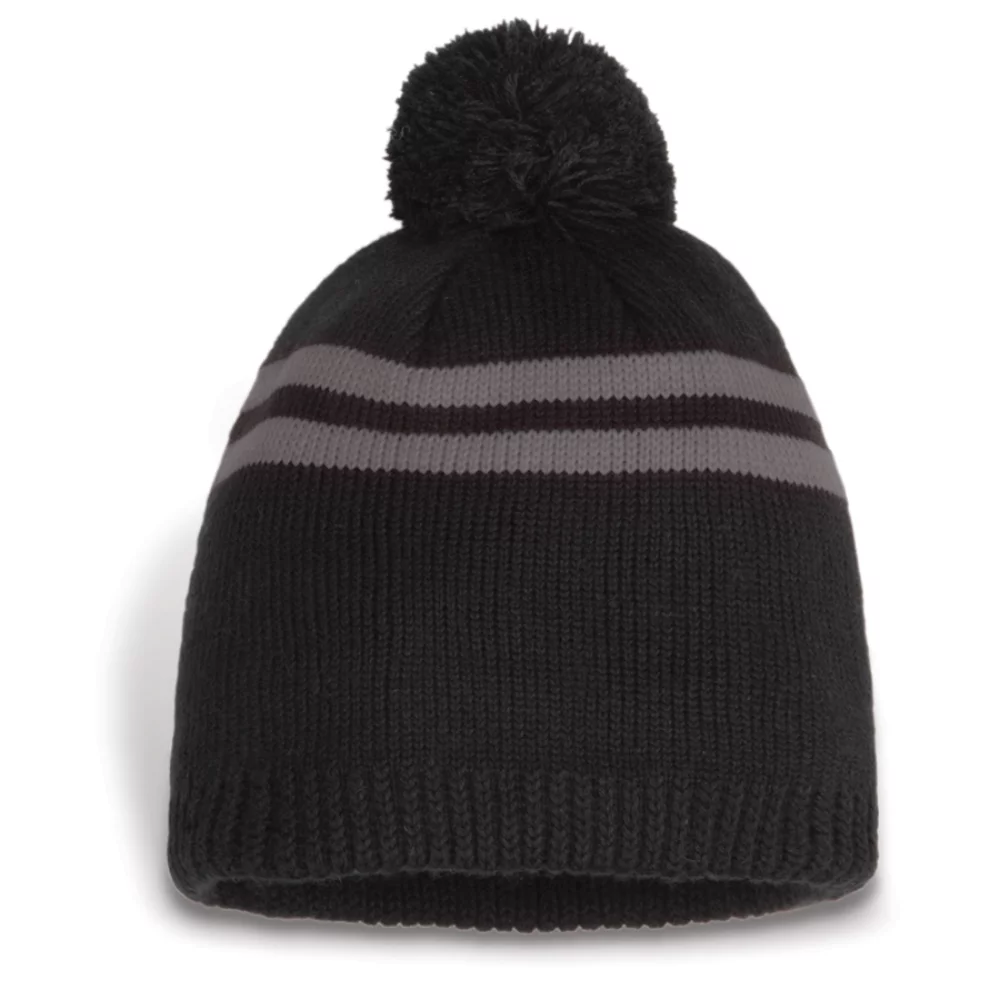 Bonnet à double rayures Ramea avec pompon