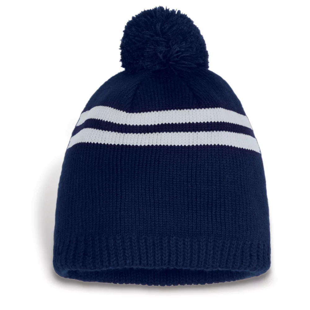 Bonnet à double rayures Ramea avec pompon
