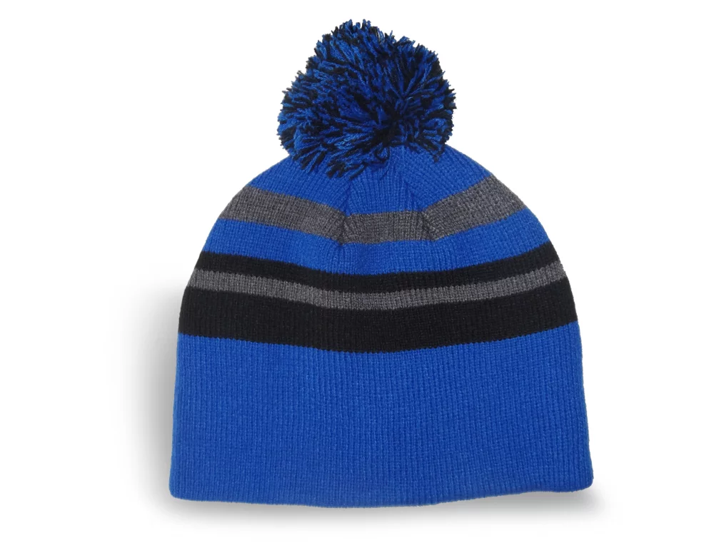 Bonnet à rayures en tricot fin avec pompon de Marystown