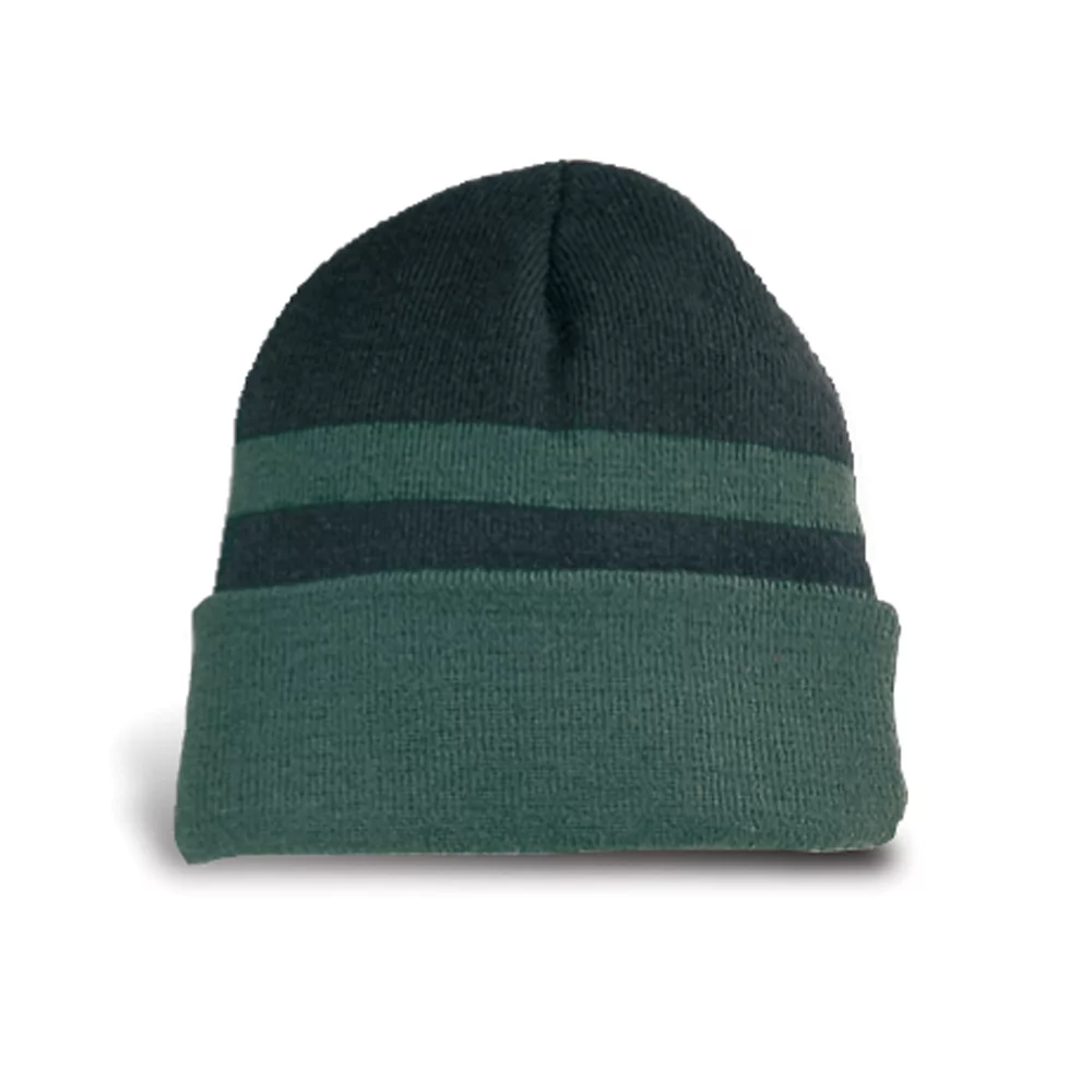 Tuque Charlo bicolore avec revers et étiquette Tee Beanie.
