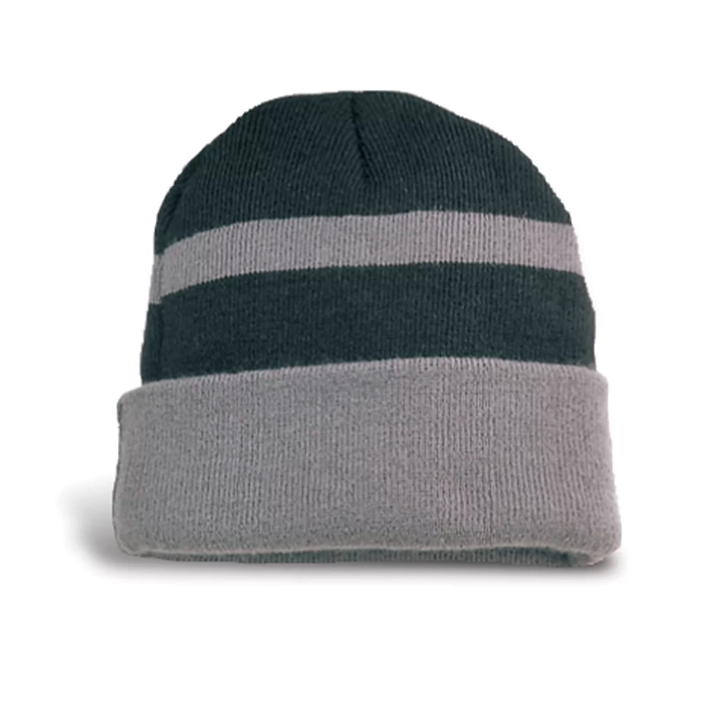 Tuque Charlo bicolore avec revers et étiquette Tee Beanie.