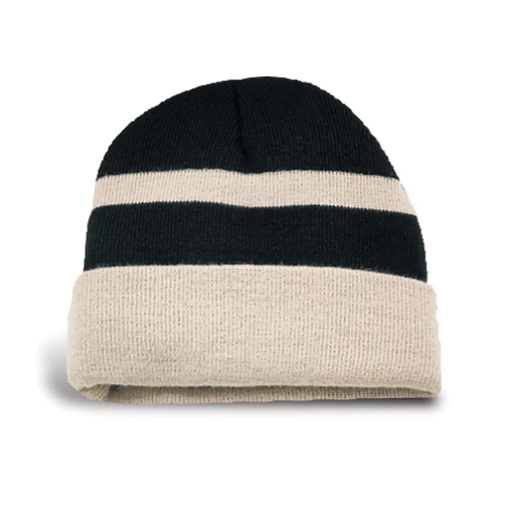 Tuque Charlo bicolore avec revers et étiquette Tee Beanie.