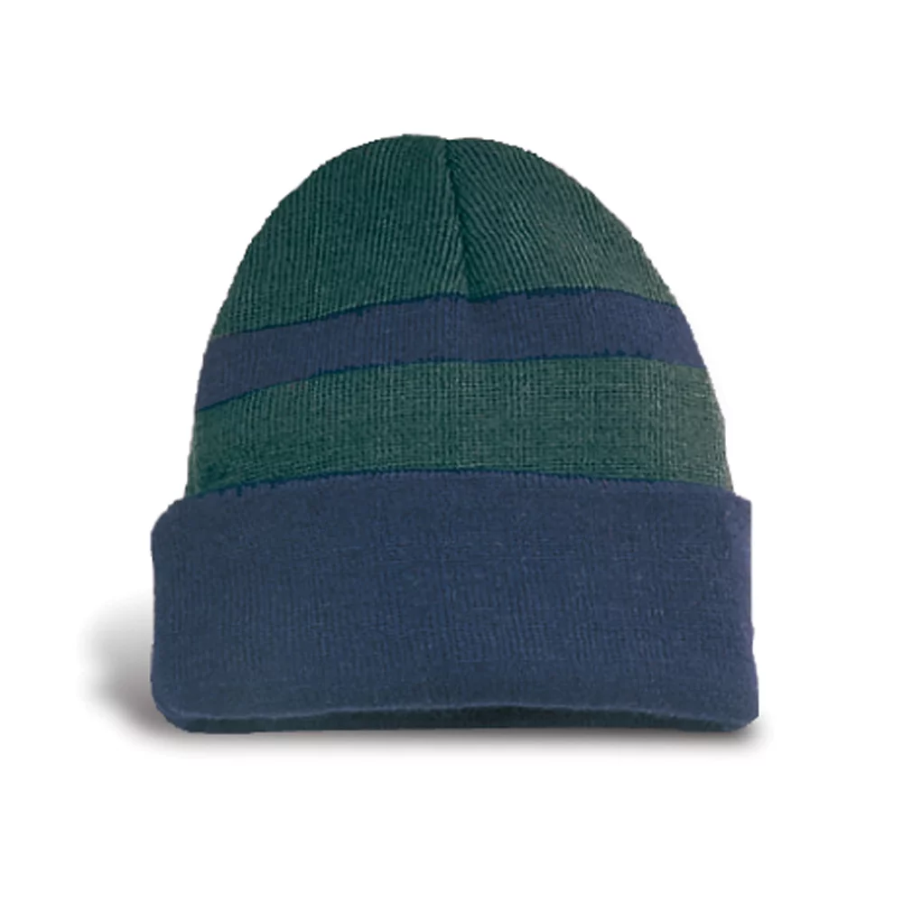 Tuque Charlo bicolore avec revers et étiquette Tee Beanie.