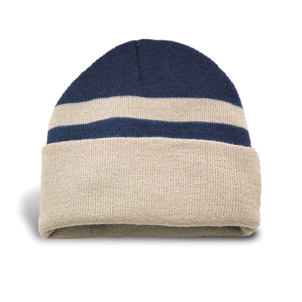 Tuque Charlo bicolore avec revers et étiquette Tee Beanie.