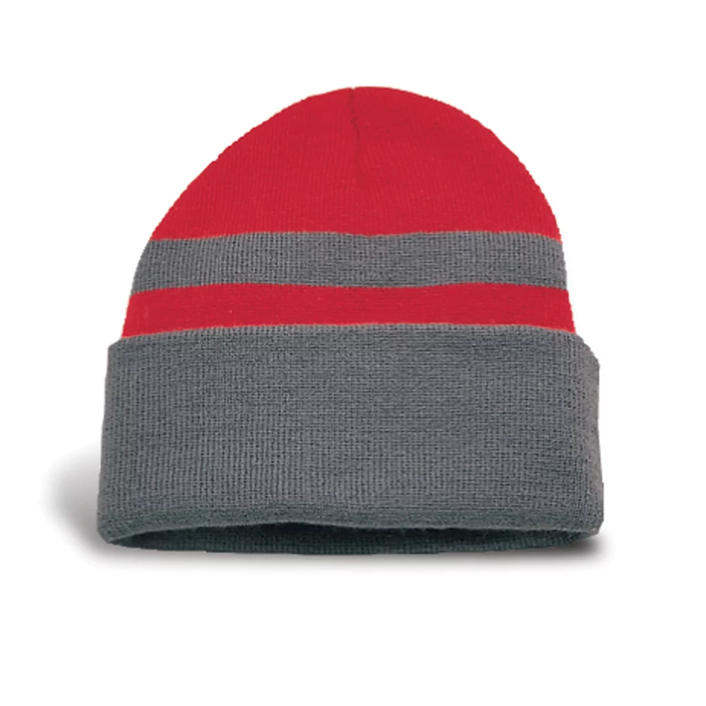 Tuque Charlo bicolore avec revers et étiquette Tee Beanie.